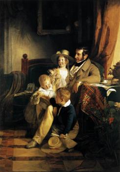 費德裡奇 馮 阿莫林 Rudolf von Arthaber with his Children
